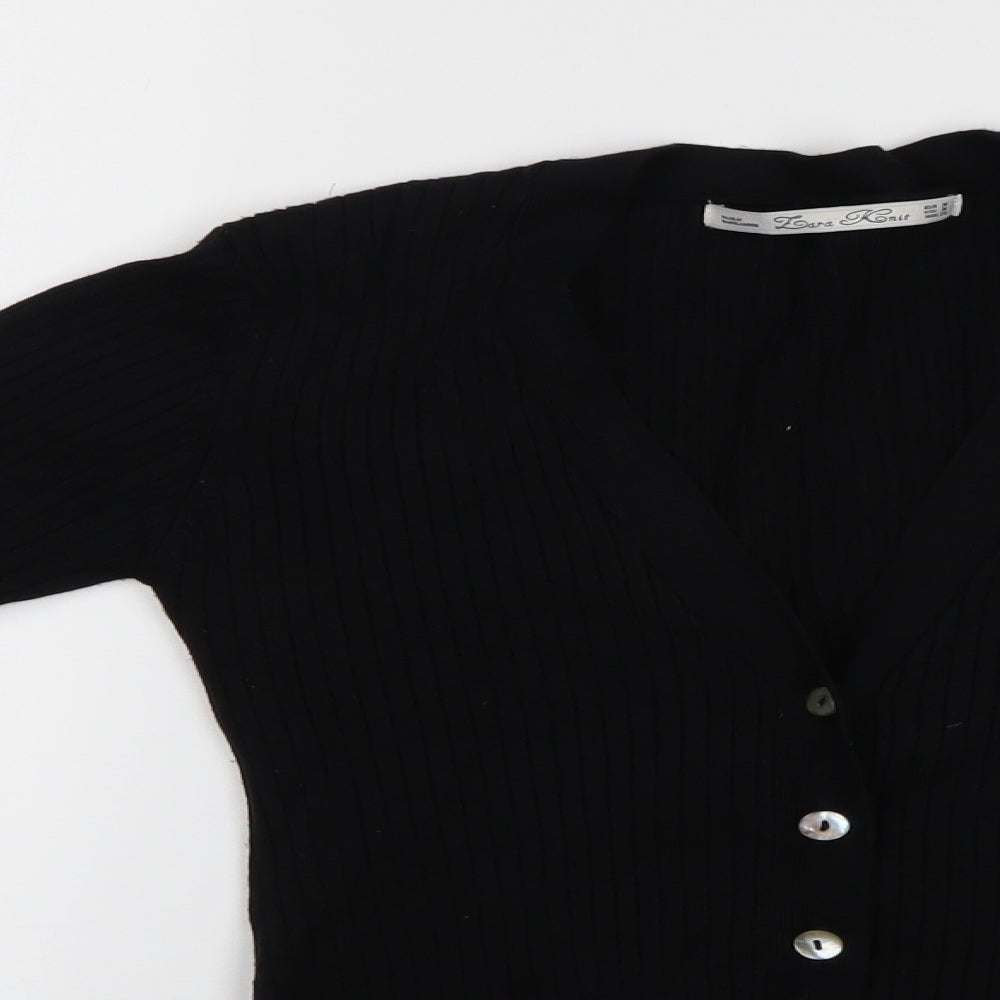 Zara Knit Womens Black   Cardigan Jumper Size M
