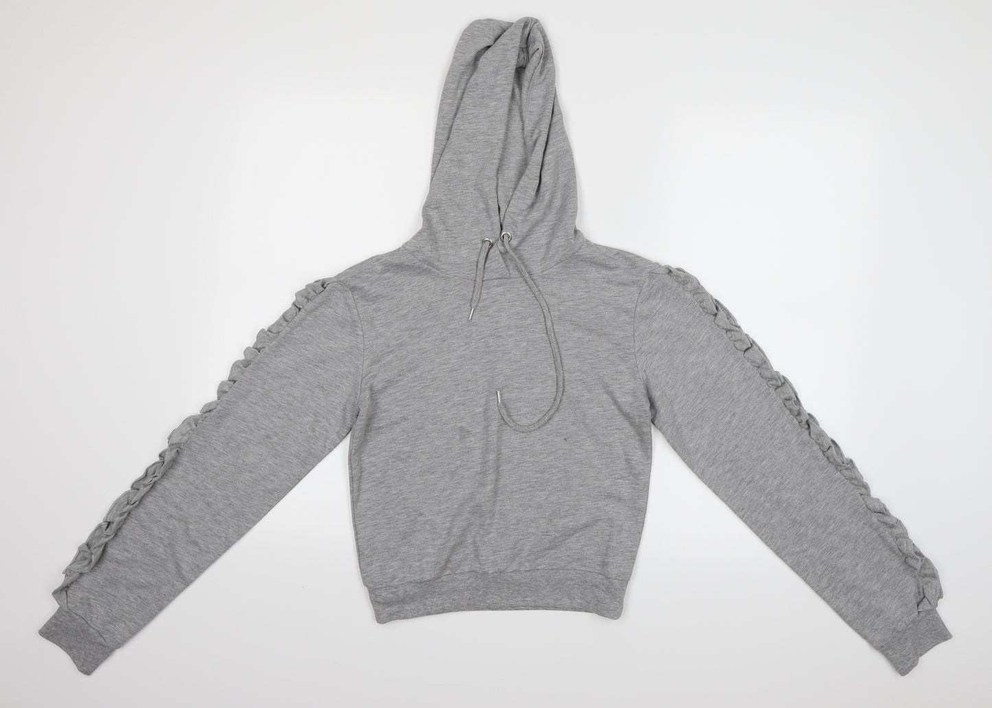 Select Womens Grey   Pullover Hoodie Size S  - Cropped