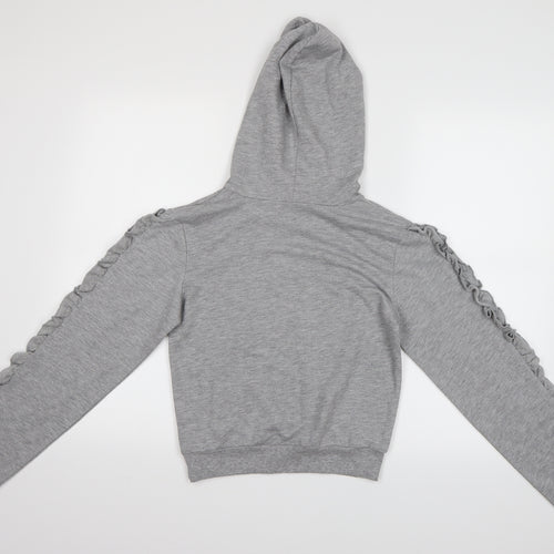 Select Womens Grey   Pullover Hoodie Size S  - Cropped