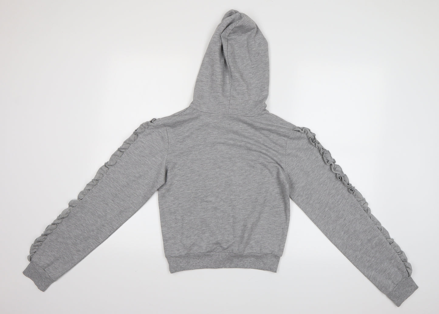 Select Womens Grey   Pullover Hoodie Size S  - Cropped