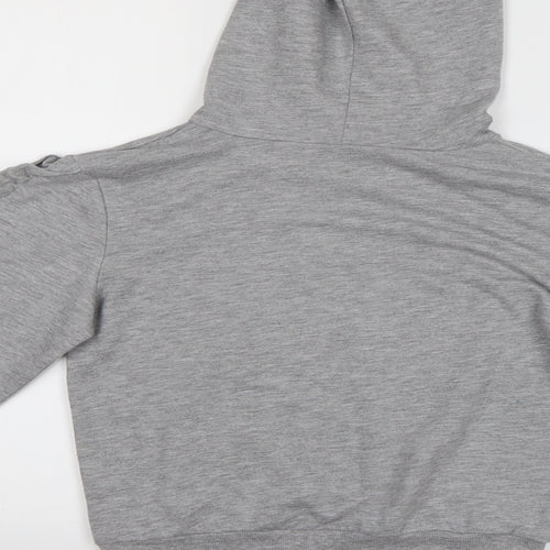 Select Womens Grey   Pullover Hoodie Size S  - Cropped