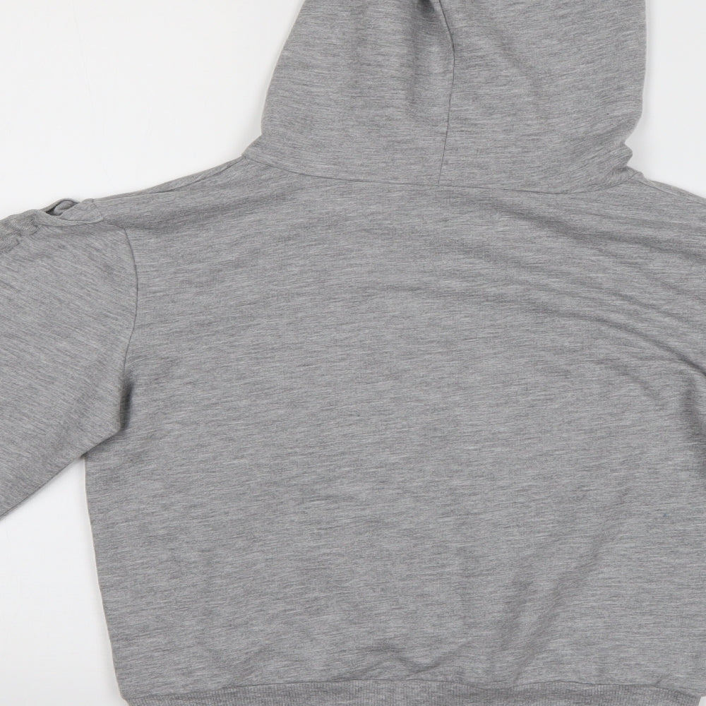 Select Womens Grey   Pullover Hoodie Size S  - Cropped