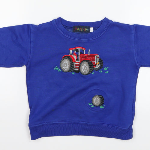 Amundsen Boys Blue   Pullover Jumper Size 2-3 Years  - tractors