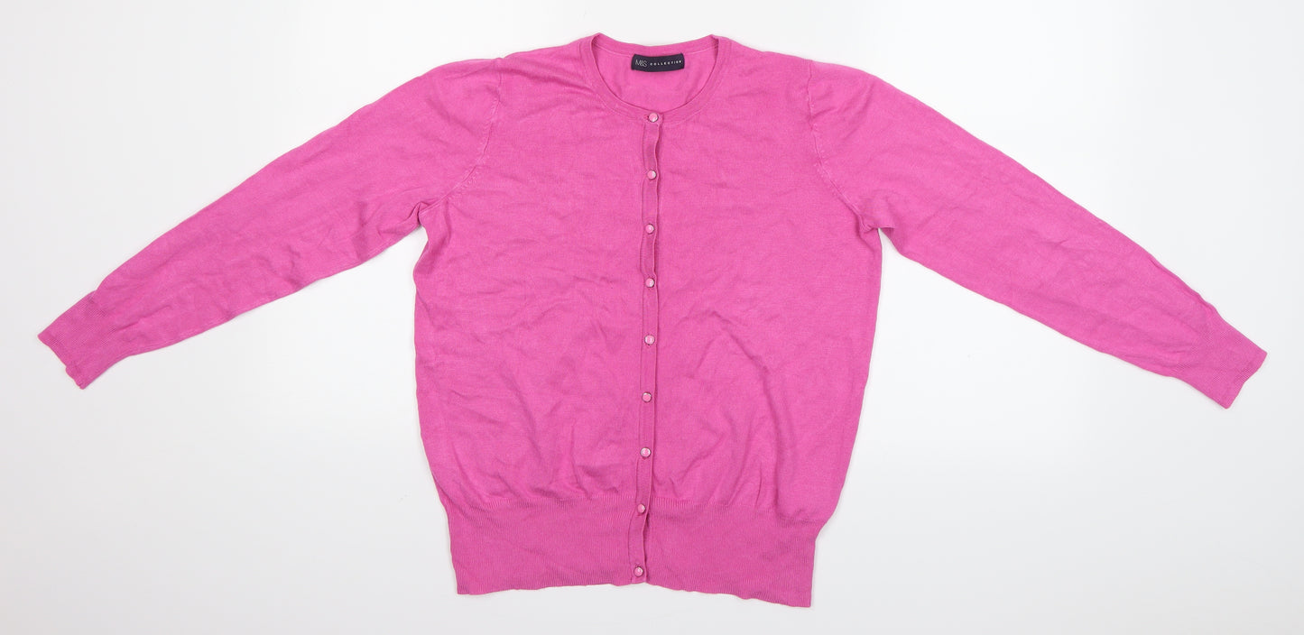 Marks and Spencer Womens Pink   Cardigan Jumper Size 12