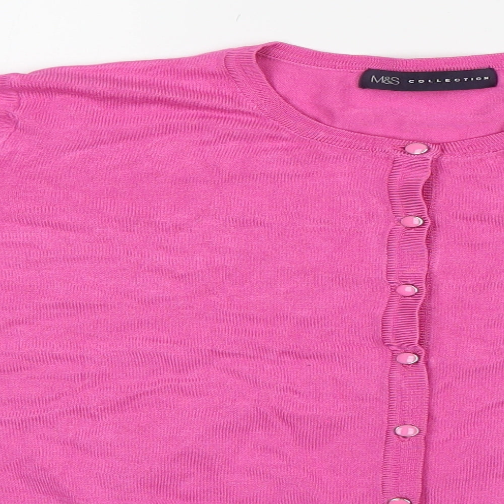Marks and Spencer Womens Pink   Cardigan Jumper Size 12