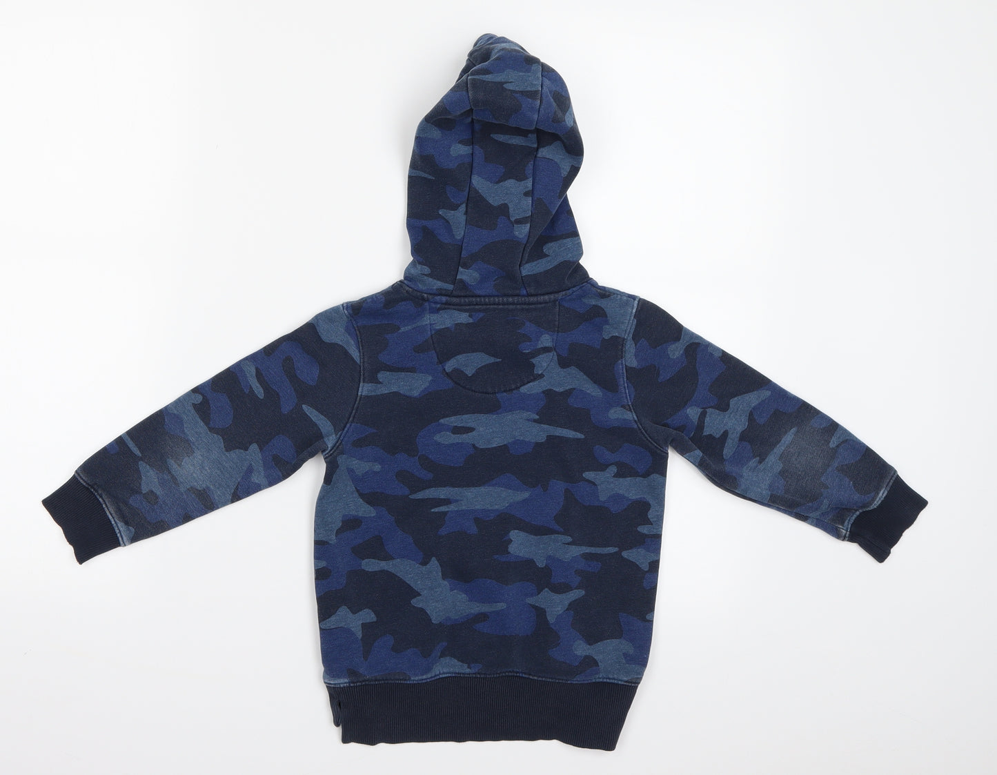Matalan Boys Blue Camouflage  Pullover Hoodie Size 4 Years