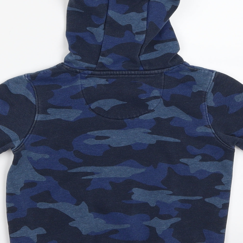 Matalan Boys Blue Camouflage  Pullover Hoodie Size 4 Years