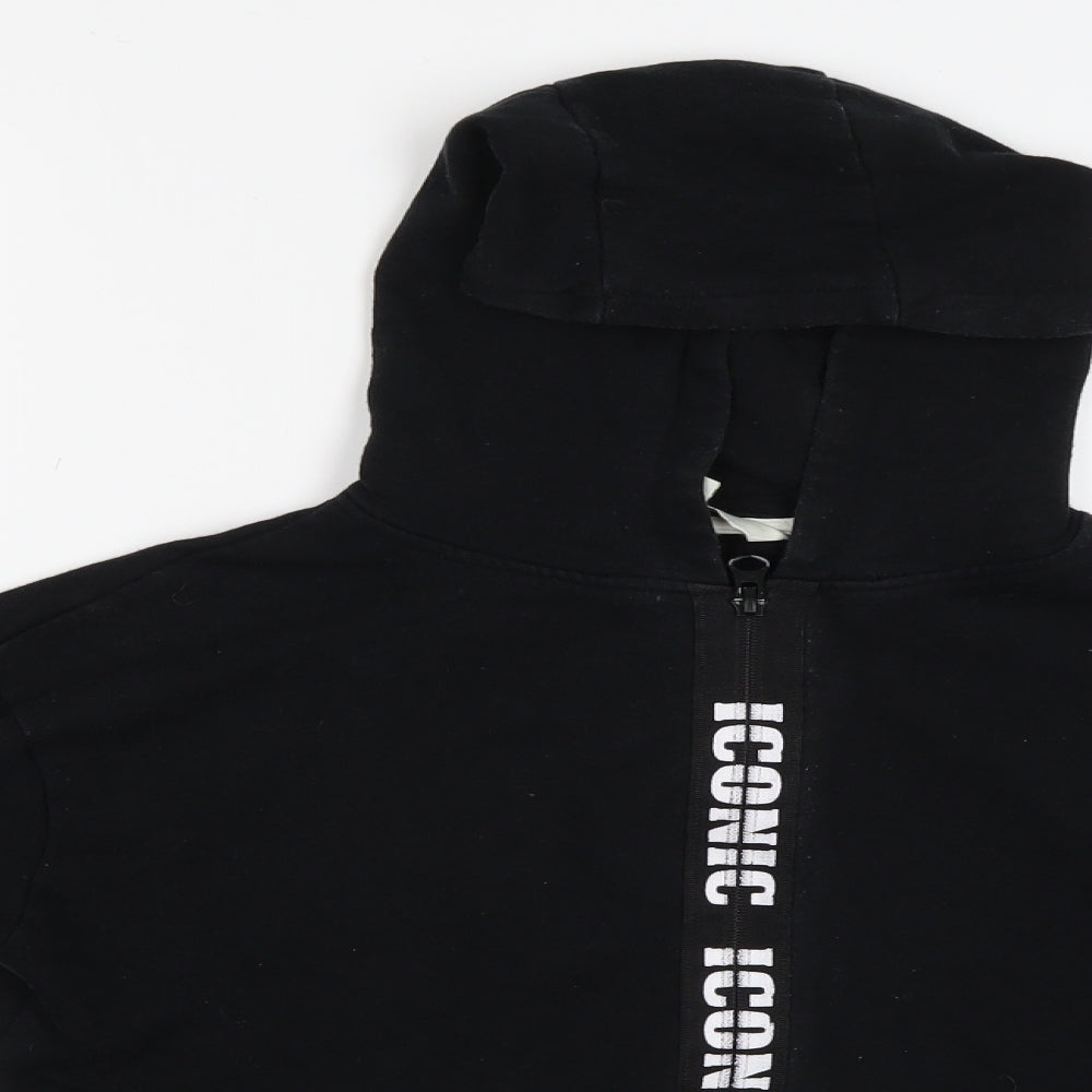 miss evie Girls Black   Full Zip Hoodie Size 11-12 Years  - Cropped