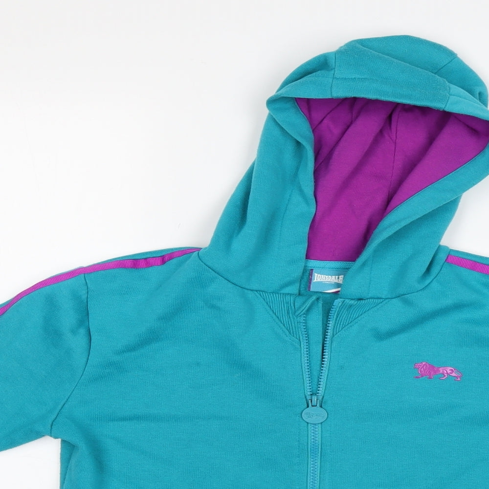 Lonsdale Girls Blue   Full Zip Hoodie Size 13 Years