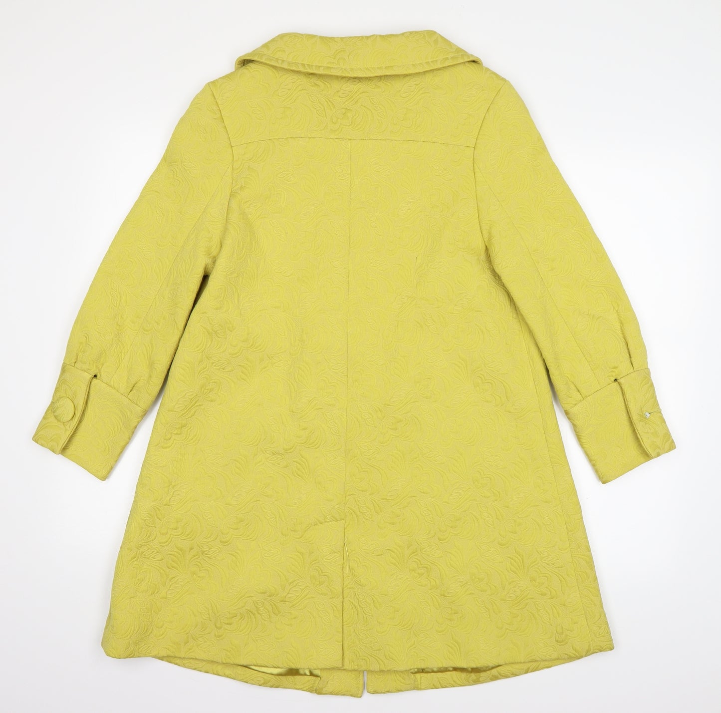 Primark Womens Yellow Floral  Pea Coat Coat Size 8