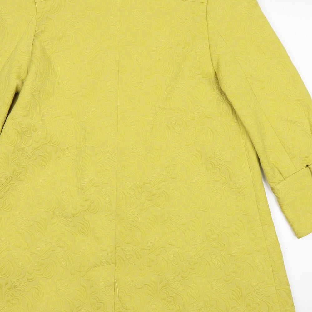 Primark Womens Yellow Floral  Pea Coat Coat Size 8