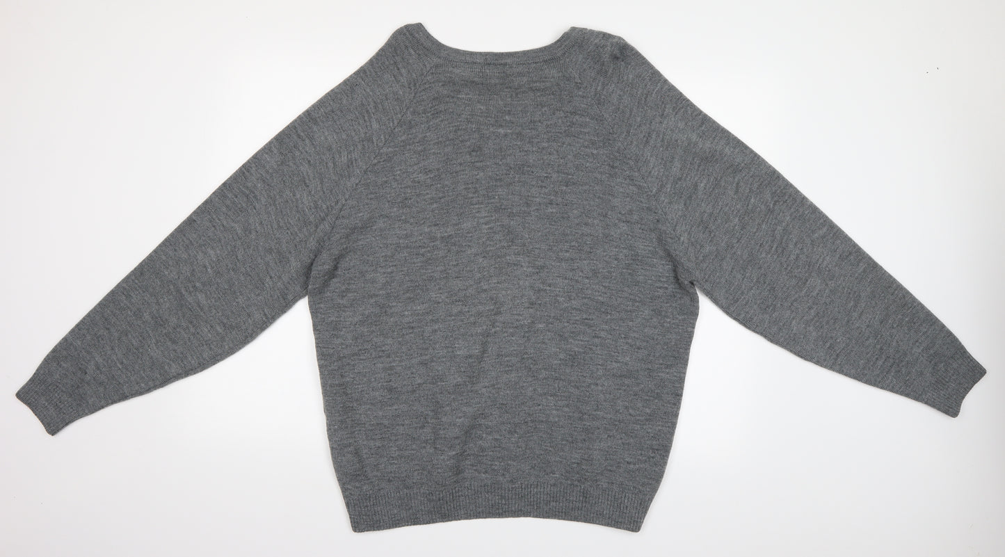 leonard hudson Mens Grey   Pullover Jumper Size L