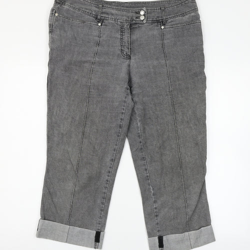 Preworn Womens Grey  Denim Cropped Jeans Size L L22 in