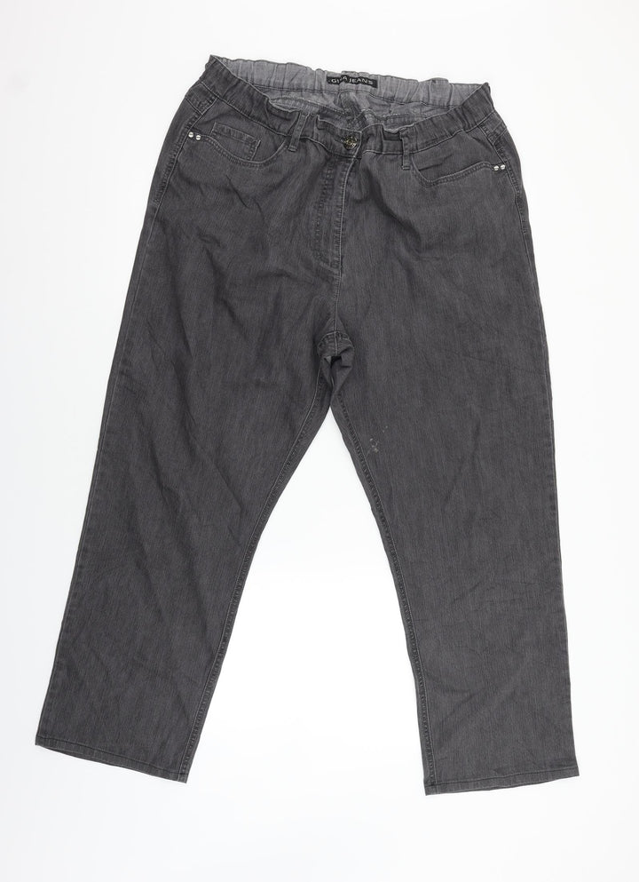 Gina Womens Black  Denim Straight Jeans Size 32 L27 in