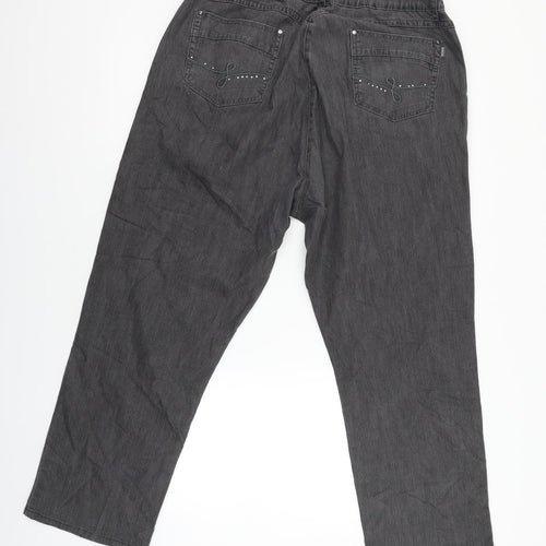 Gina Womens Black  Denim Straight Jeans Size 32 L27 in