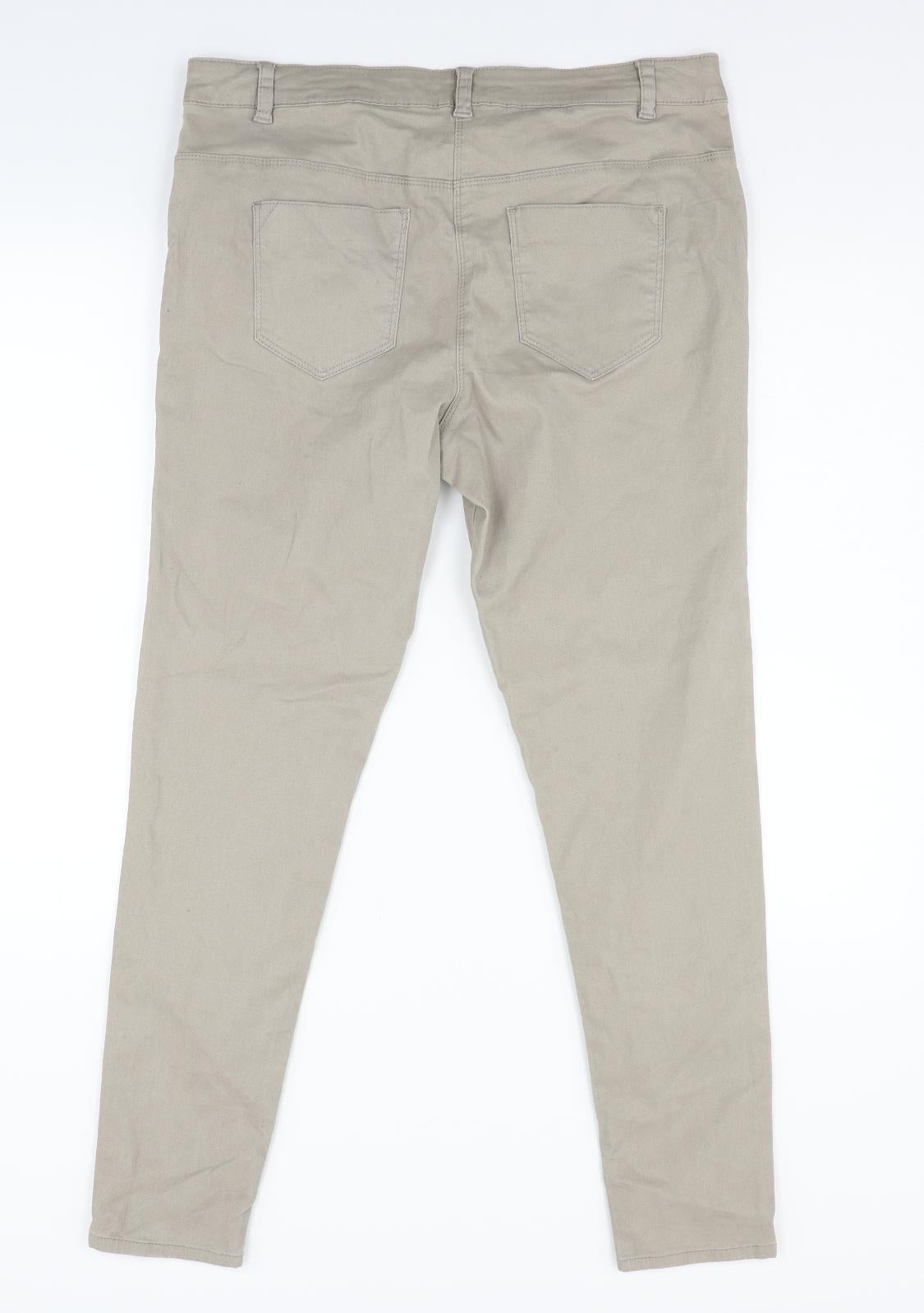 George Womens Beige  Denim Tapered Jeans Size 14 L28 in