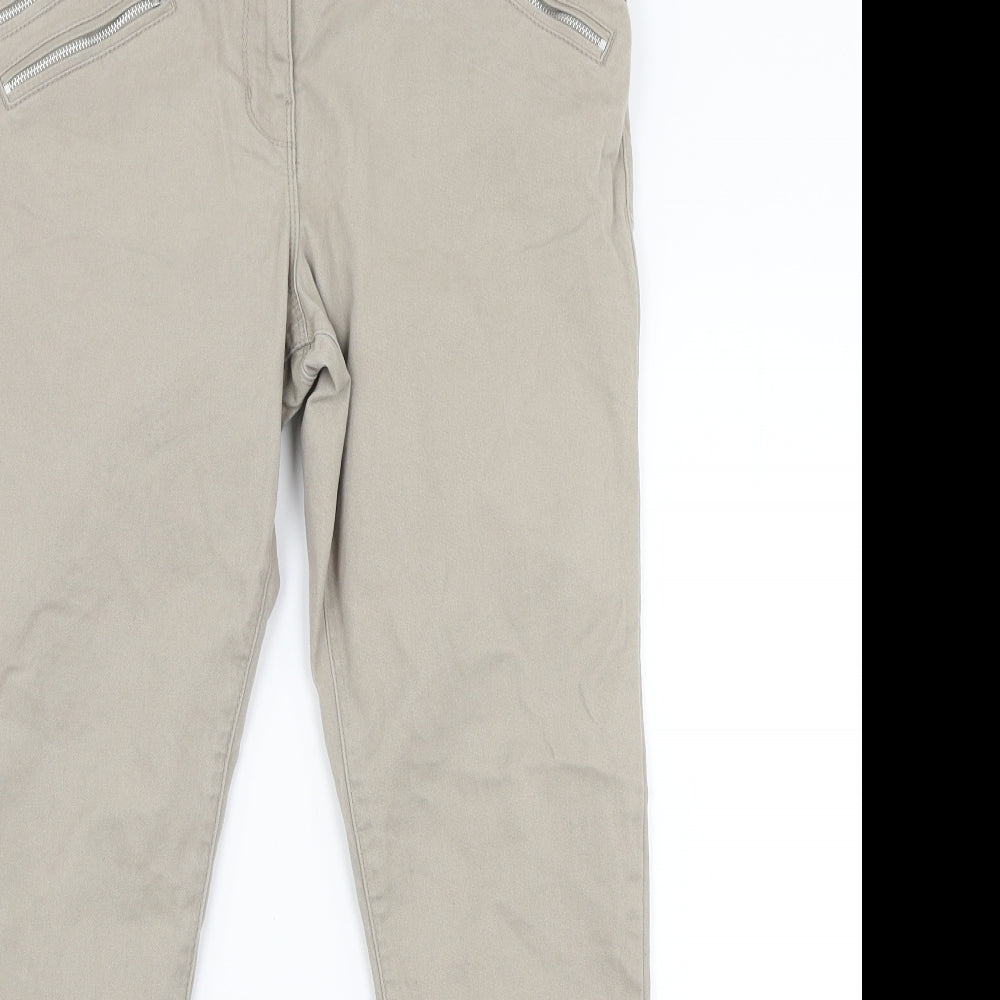 George Womens Beige  Denim Tapered Jeans Size 14 L28 in