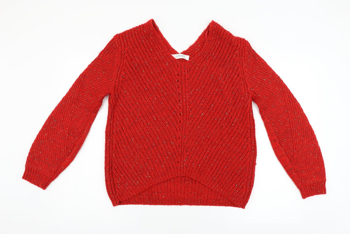 Promod Womens Red Knit Pullover Jumper Size M