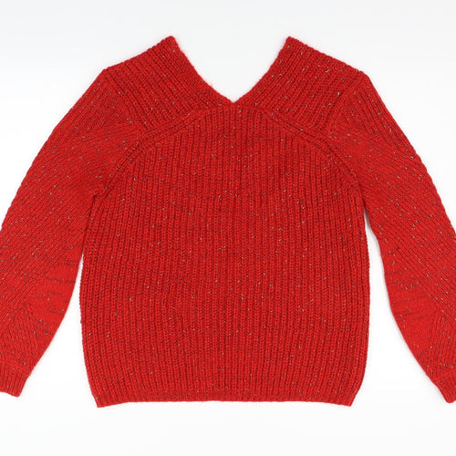 Promod Womens Red  Knit Pullover Jumper Size M