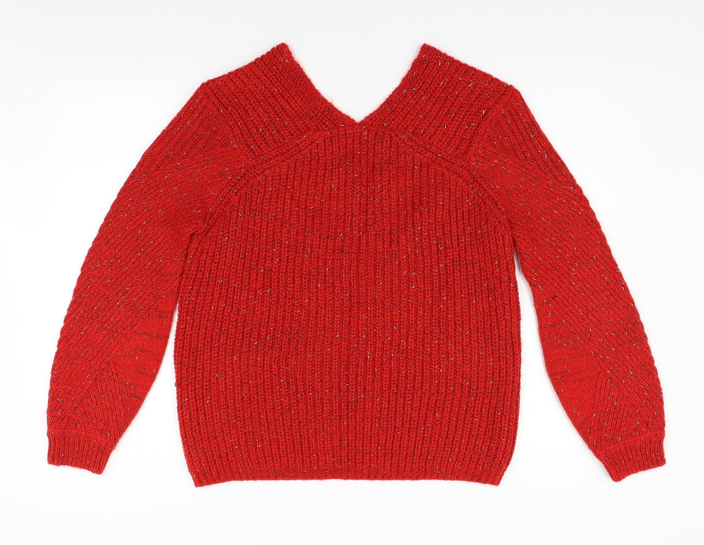 Promod Womens Red  Knit Pullover Jumper Size M