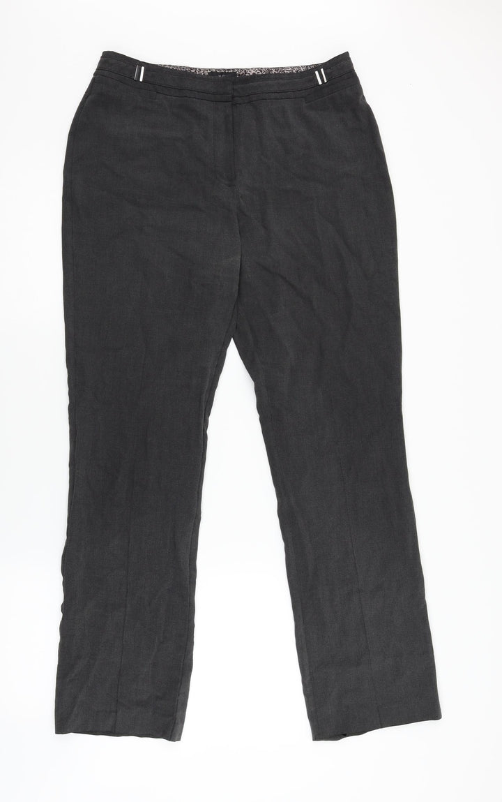 M&Co Womens Black Trousers Size 12 L30 in