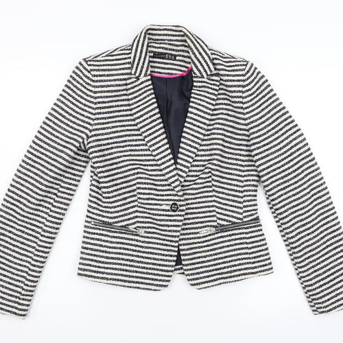 Primark Womens Multicoloured Striped  Jacket Suit Jacket Size 10