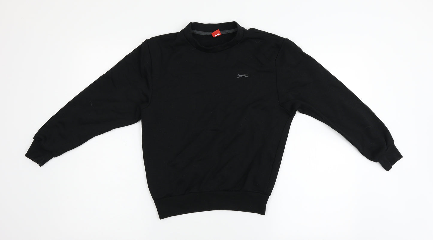 Slazenger Boys Black  Fleece Pullover Sweatshirt Size 9-10 Years