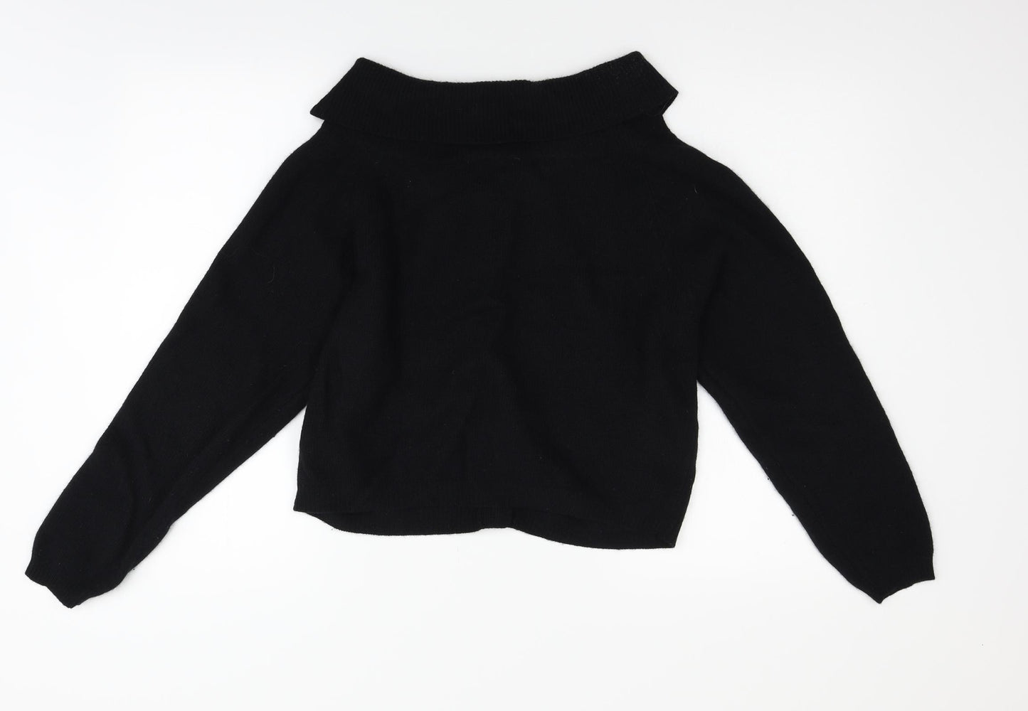 Gallery Womens Black  Knit Cardigan Jumper Size 12  - Lambswool