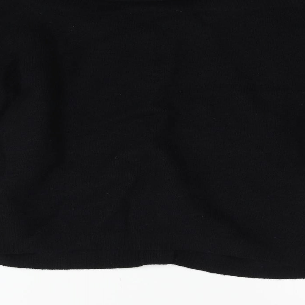 Gallery Womens Black  Knit Cardigan Jumper Size 12  - Lambswool