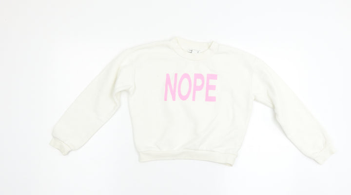 Primark Girls White Pullover Sweatshirt Size 10-11 Years