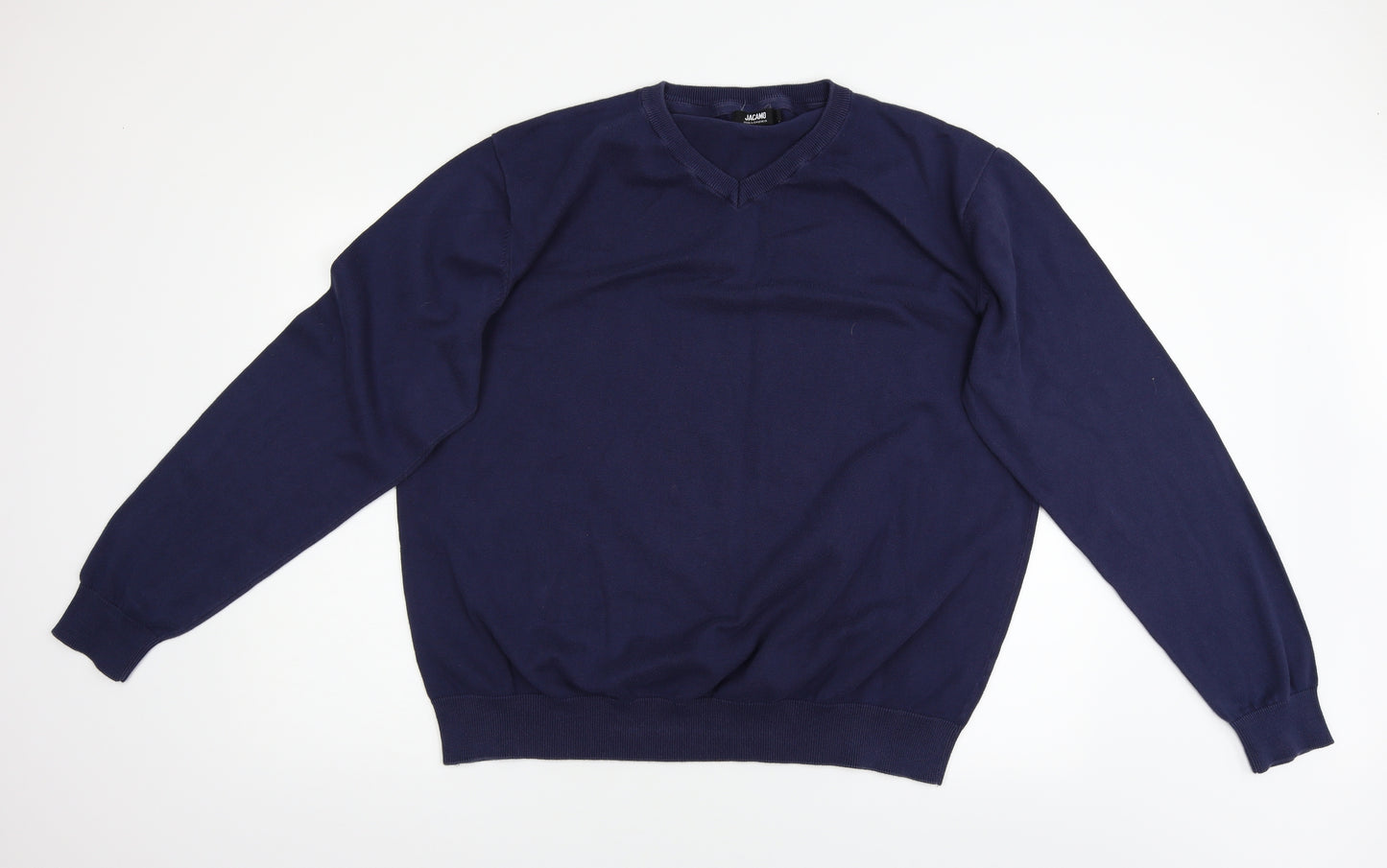 Jacamo Mens Blue  Knit Henley Jumper Size 3XL