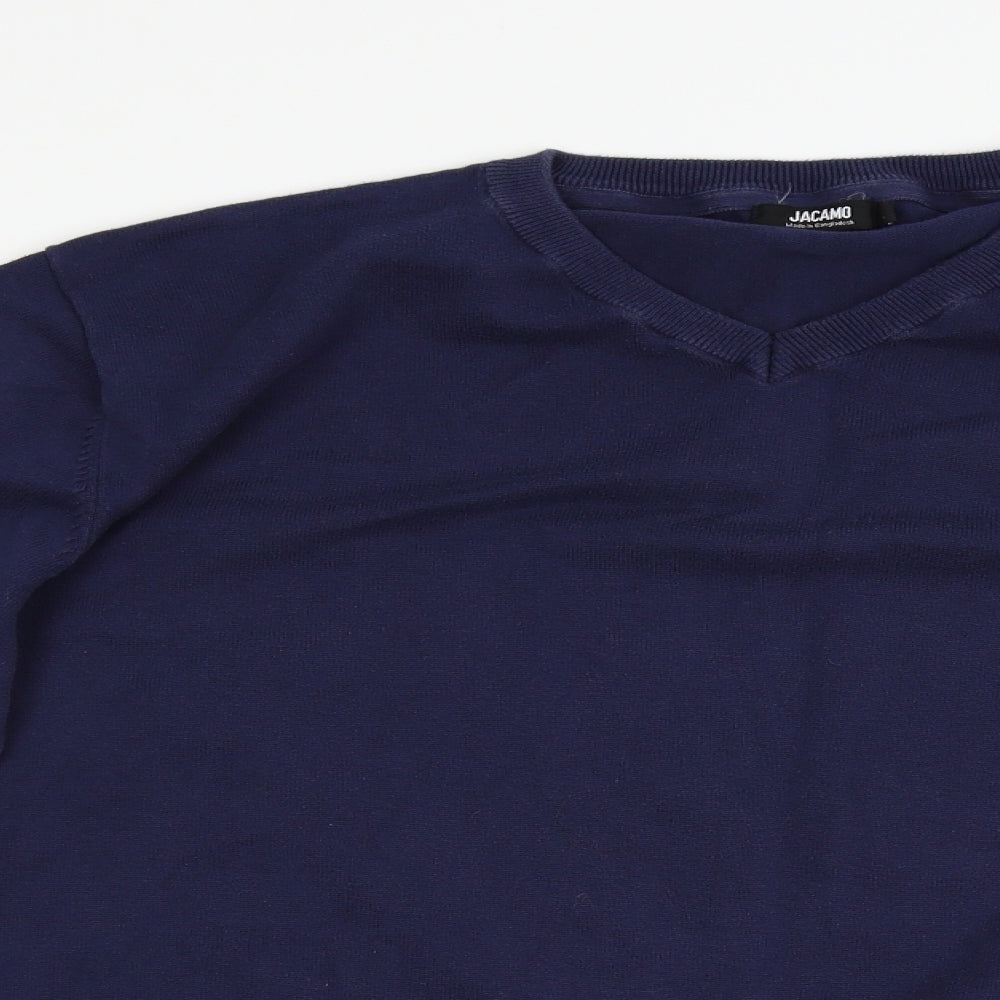 Jacamo Mens Blue  Knit Henley Jumper Size 3XL