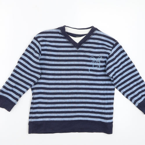 NEXT Boys Blue Striped  Pullover Jumper Size 6 Years