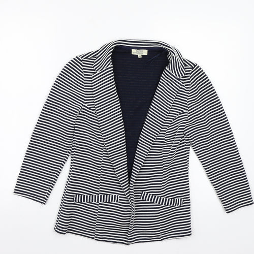 Papaya Womens White Striped  Jacket Blazer Size 10