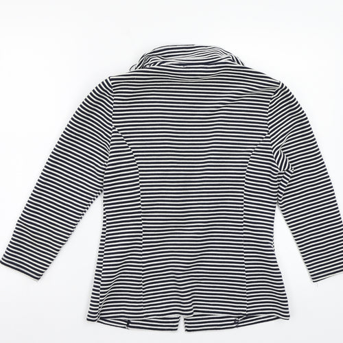 Papaya Womens White Striped  Jacket Blazer Size 10