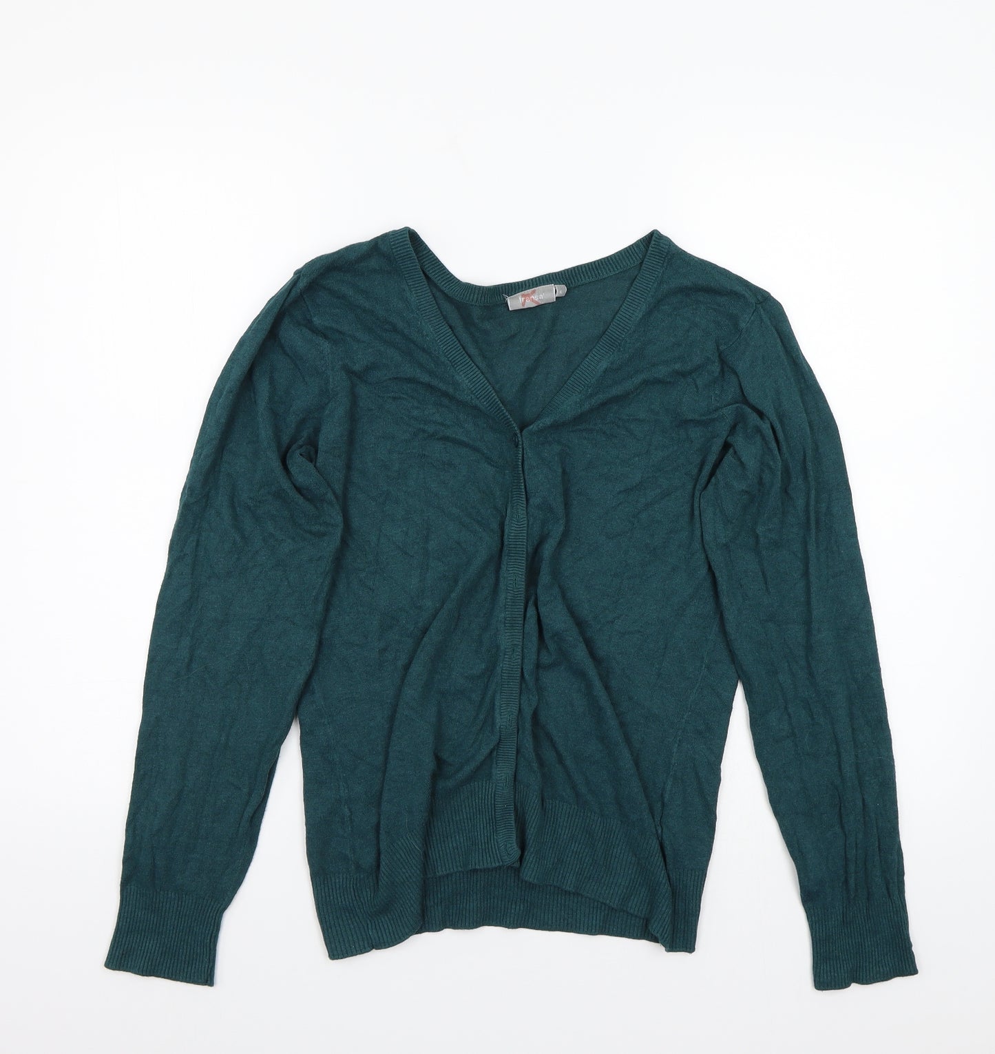 Fransa Womens Green   Cardigan Jumper Size L
