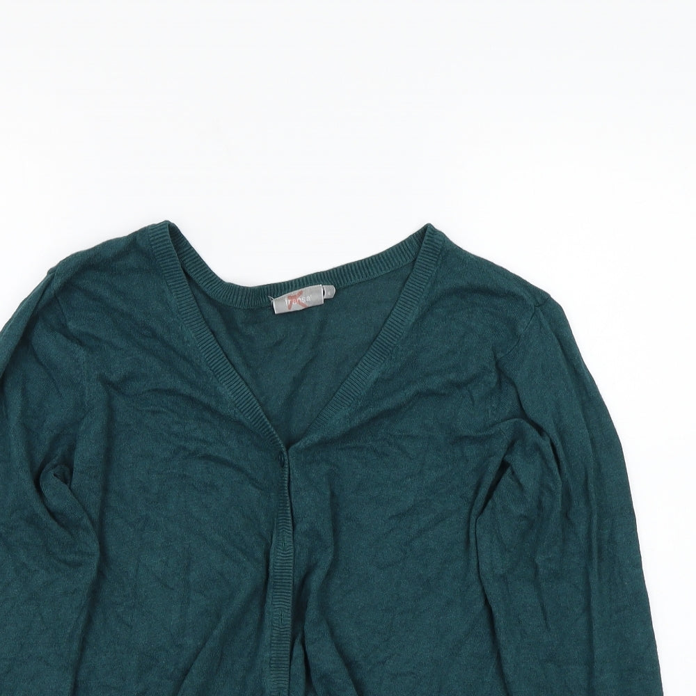 Fransa Womens Green   Cardigan Jumper Size L