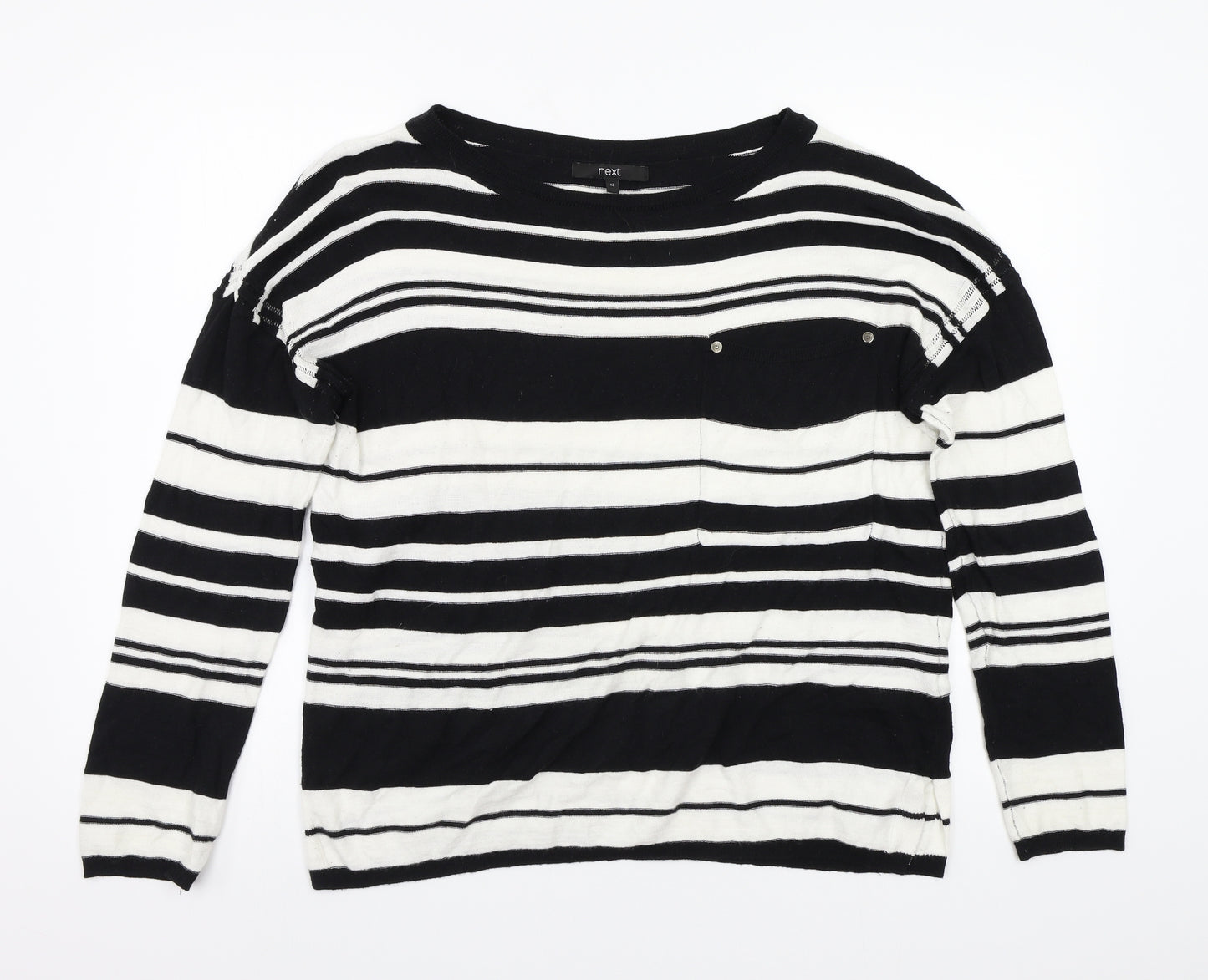 NEXT  Womens White Striped  Pullover Jumper Size 12