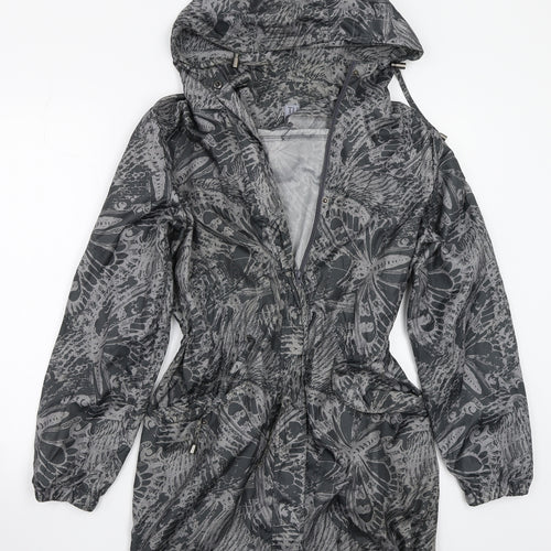 TU Womens Grey Floral  Jacket Coat Size 14