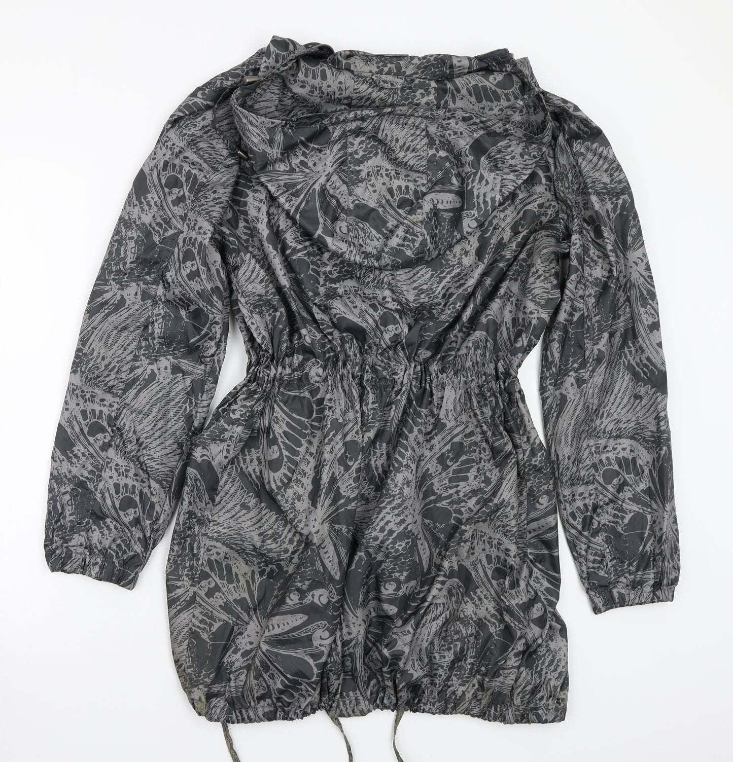 TU Womens Grey Floral  Jacket Coat Size 14