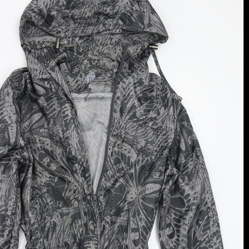 TU Womens Grey Floral  Jacket Coat Size 14