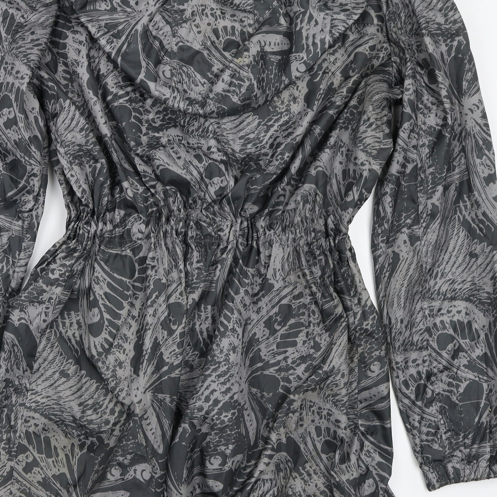TU Womens Grey Floral  Jacket Coat Size 14