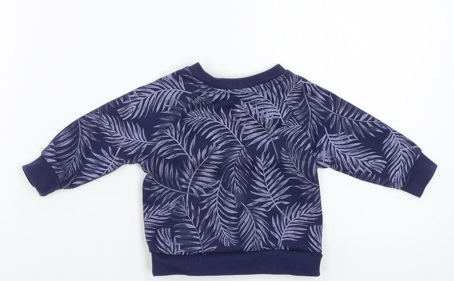 Primark Boys Blue Floral  Pullover Jumper Size 0-3 Months