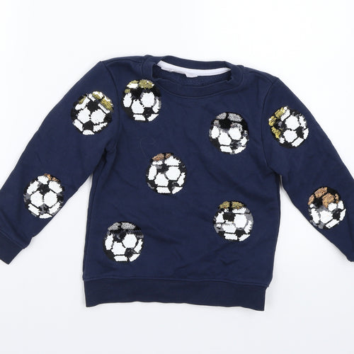 H&M Girls Blue   Pullover Jumper Size 5 Years