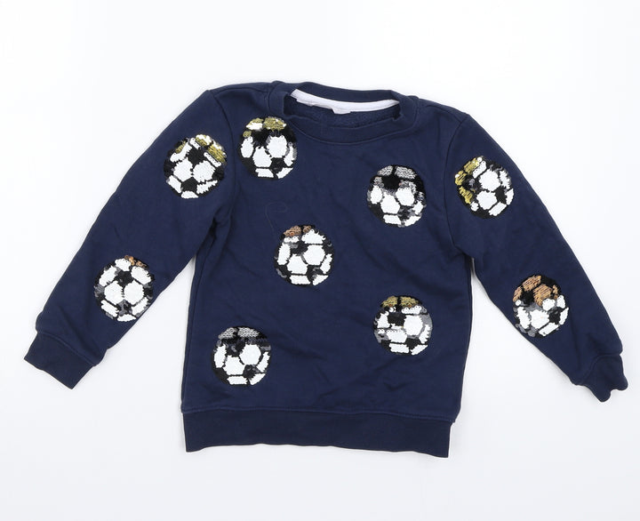 H&M Girls Blue Pullover Jumper Size 5 Years