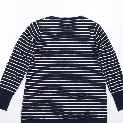 Queen shop Womens Blue Striped  Pullover Jumper One Size