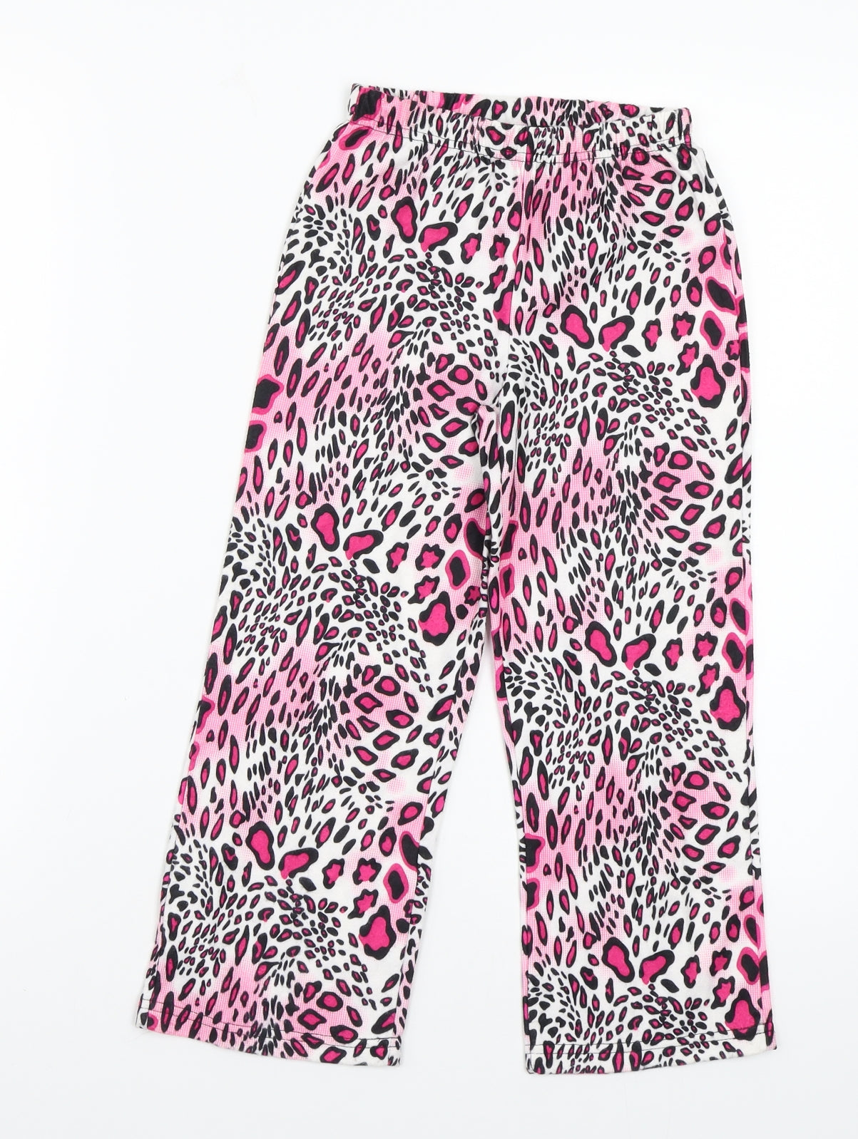 Preworn Girls Pink Animal Print  Sweatpants Trousers Size XS