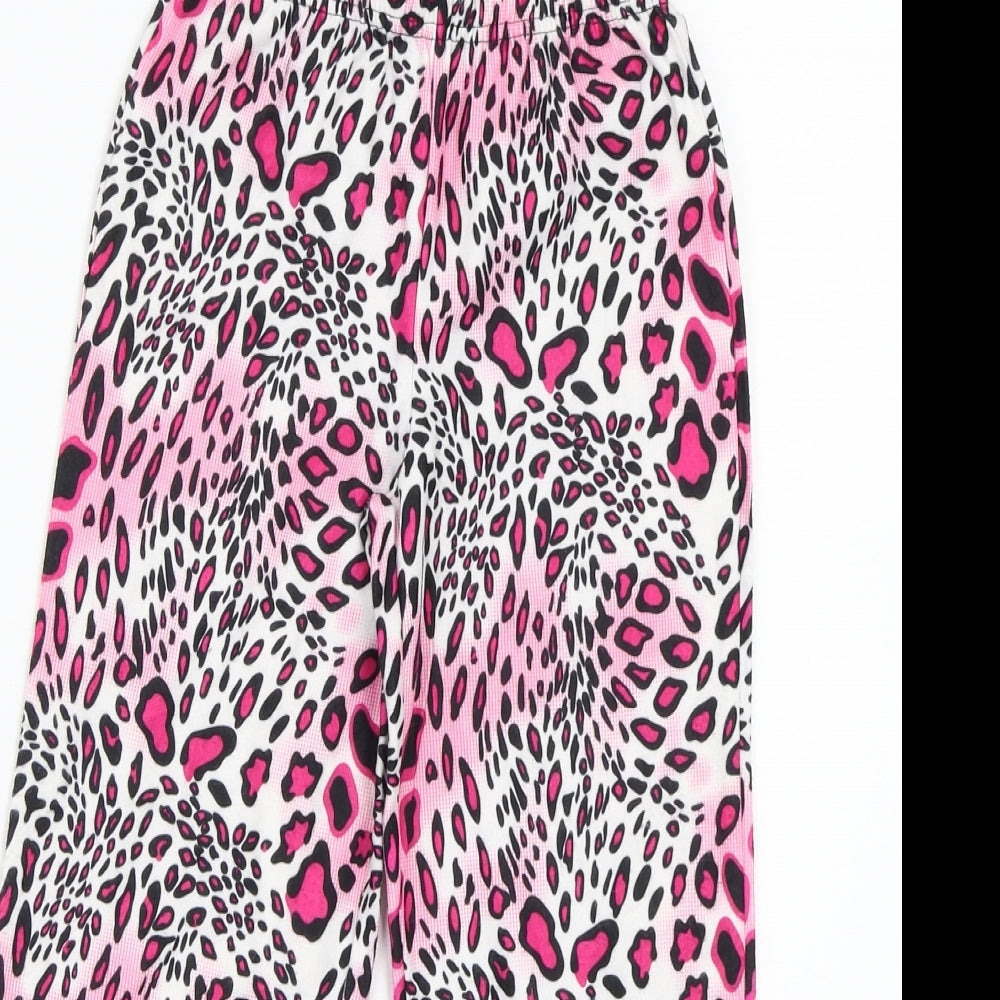 Preworn Girls Pink Animal Print  Sweatpants Trousers Size XS