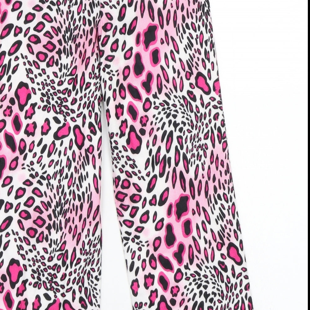 Preworn Girls Pink Animal Print  Sweatpants Trousers Size XS