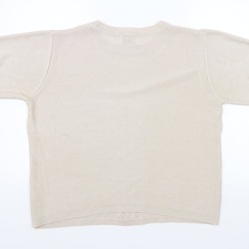 Afibel Womens Beige   Basic T-Shirt Size L